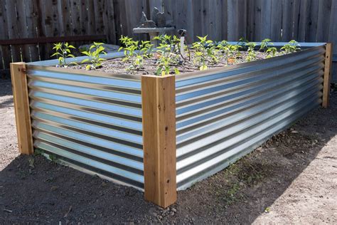 corrugated metal planter boxes|corrugated metal raised garden beds.